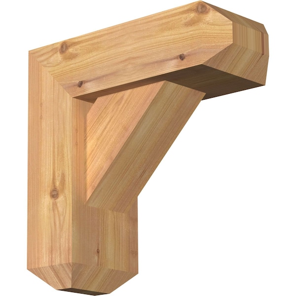 Ekena Millwork Traditional Craftsman Smooth Bracket w/ Offset Brace, Western Red Cedar, 5 1/2"W x 14"D x 14"H BKT0604X14X14TRA04SWR - main